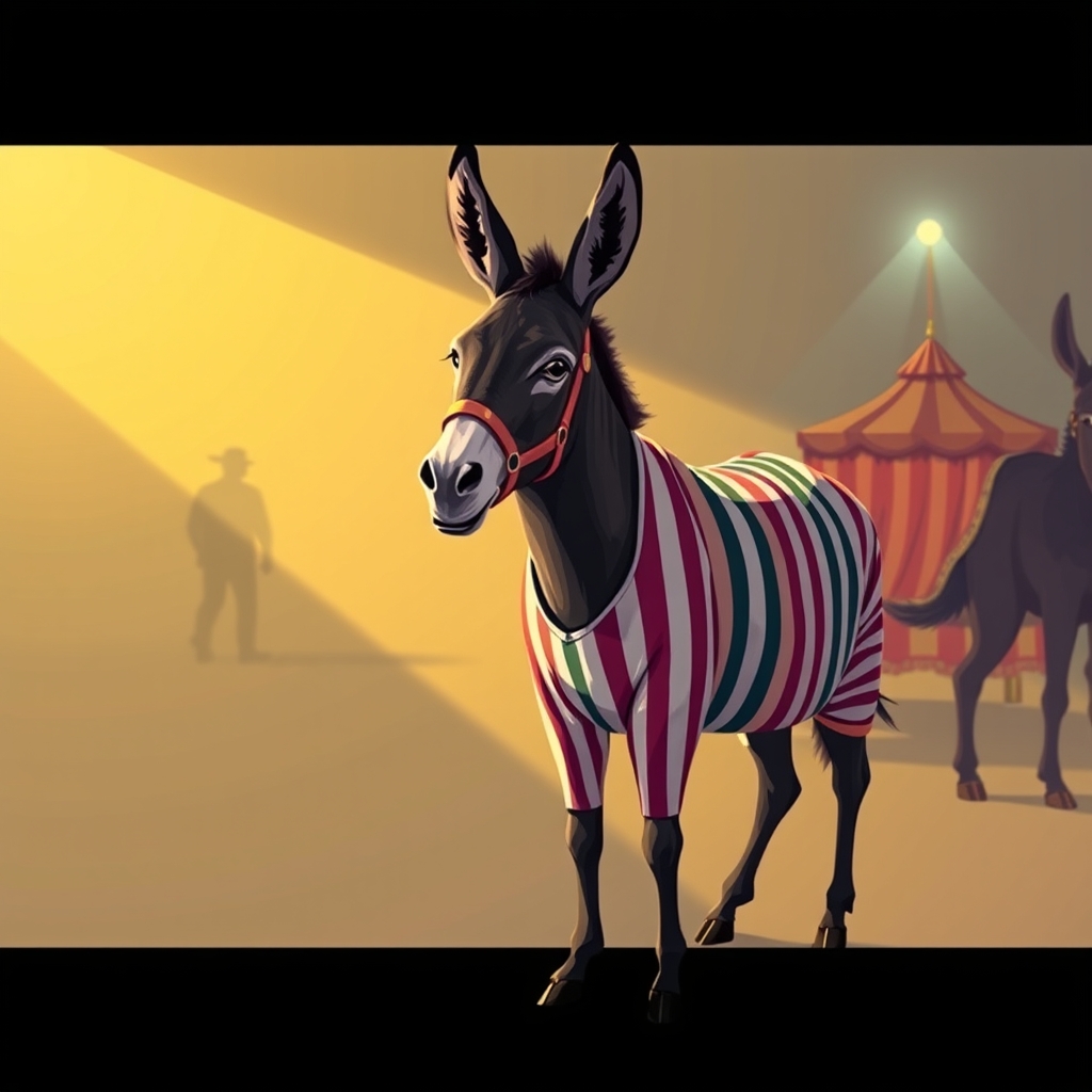 The sight of a donkey wearing striped pyjamas or a custom tailored jumpsuit sounds like the setup for a village fair jok