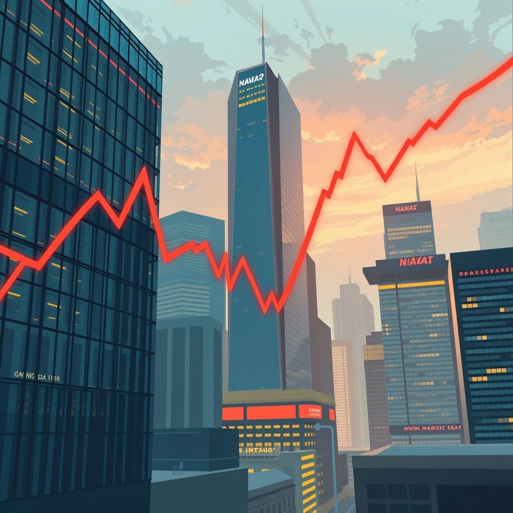 US Markets Diverge: Tech Giants Drag Nasdaq While Dow Gains