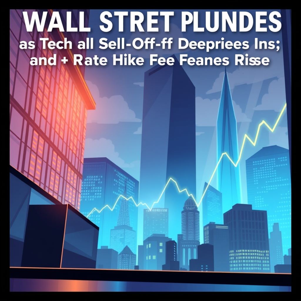 Wall Street Plunges as Tech Sell Off Deepens and Rate Hike Fears Rise