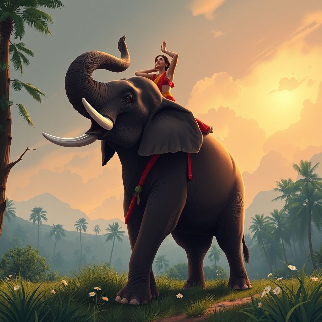 Forest Rangers Do Yoga On Elephants