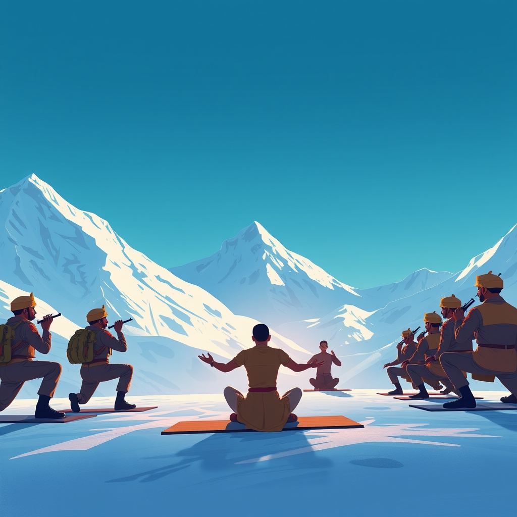 Indian Army Practices Yoga in Siachen