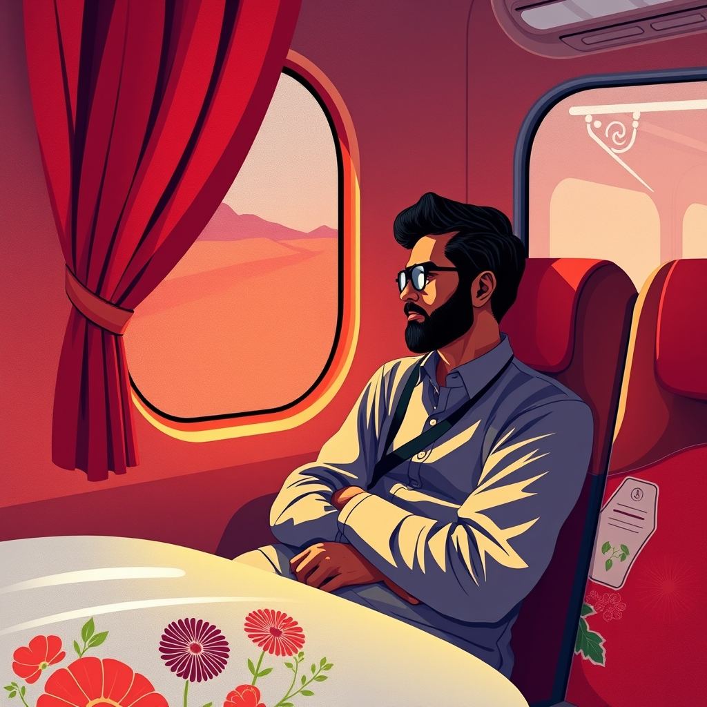 A photograph of Sridhar Vembu sitting aboard a Shinkansen bullet train in Japan captured something small that told a muc